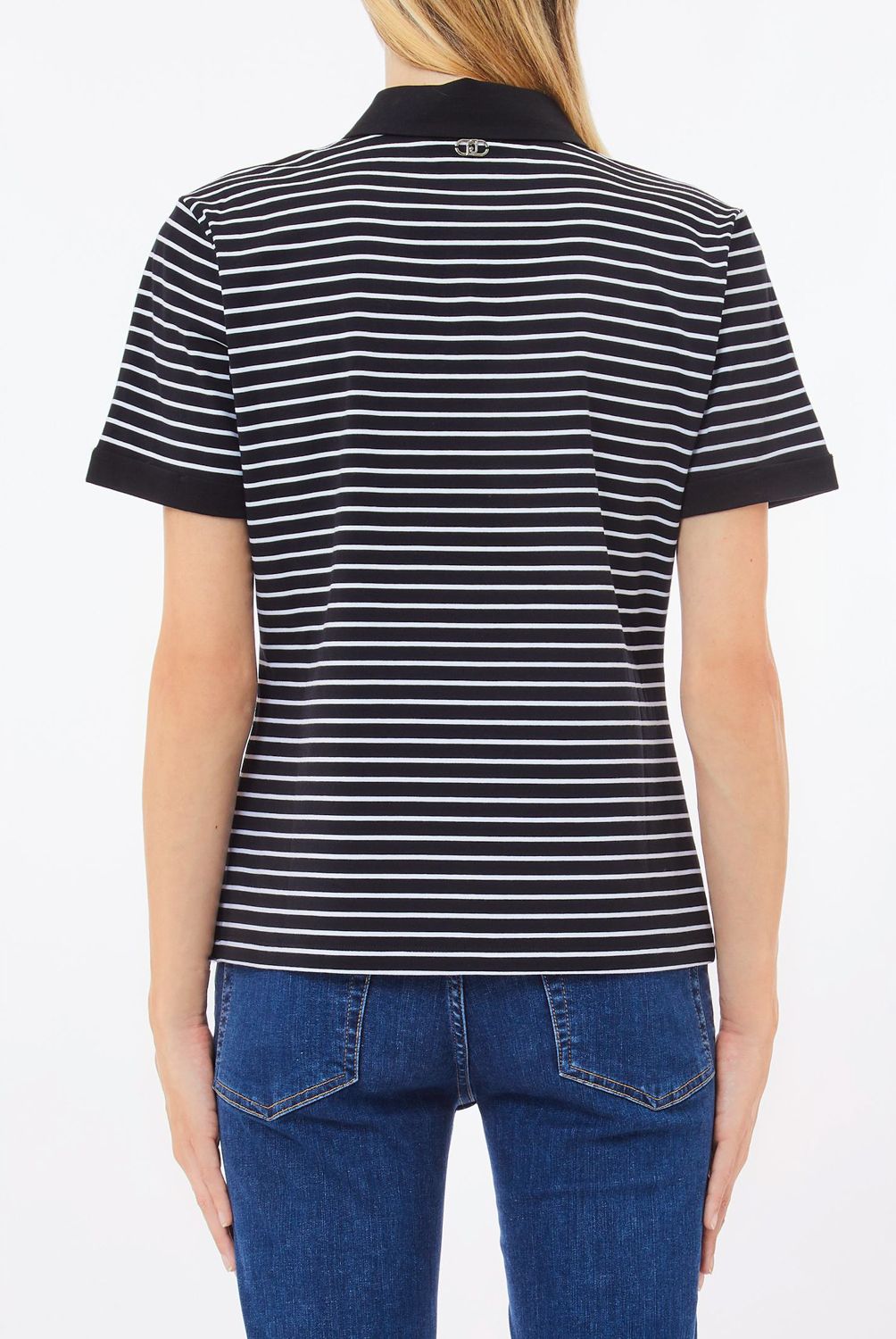 LIUJO - Polera Manga Corta Cuello Polo Algodón  Mujer Liujo