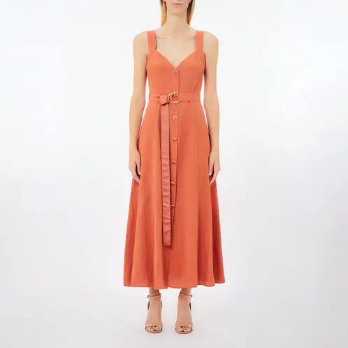 LIUJO - Vestido Midi con Cinturón Mujer