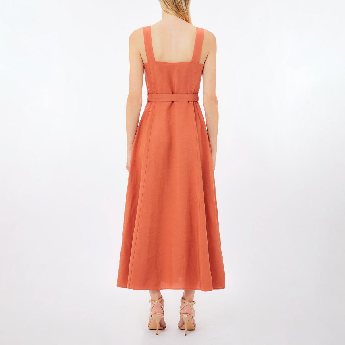 LIUJO - Vestido Midi con Cinturón Mujer Liujo