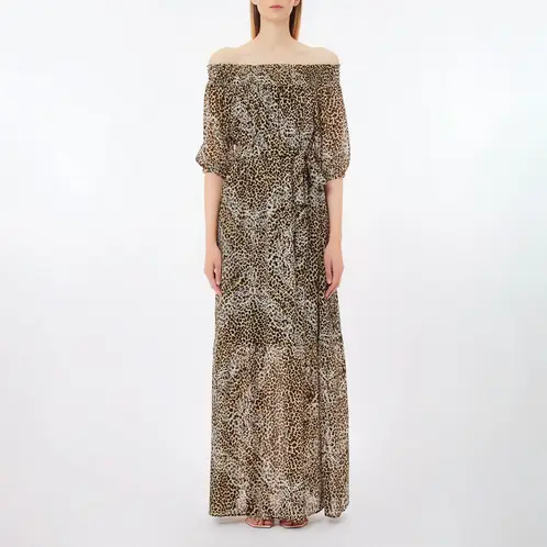 LIUJO - Vestido Largo Estampado Animal Print Mujer