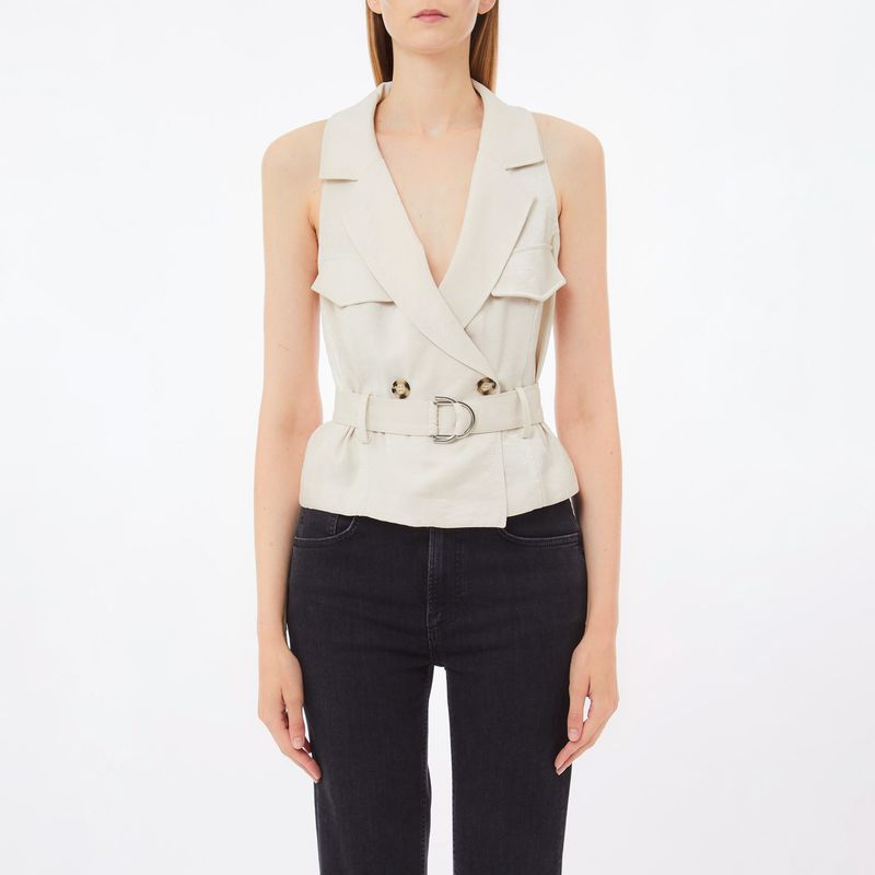 LIUJO - Blazer Sin Mangas Corto  Mujer Liujo