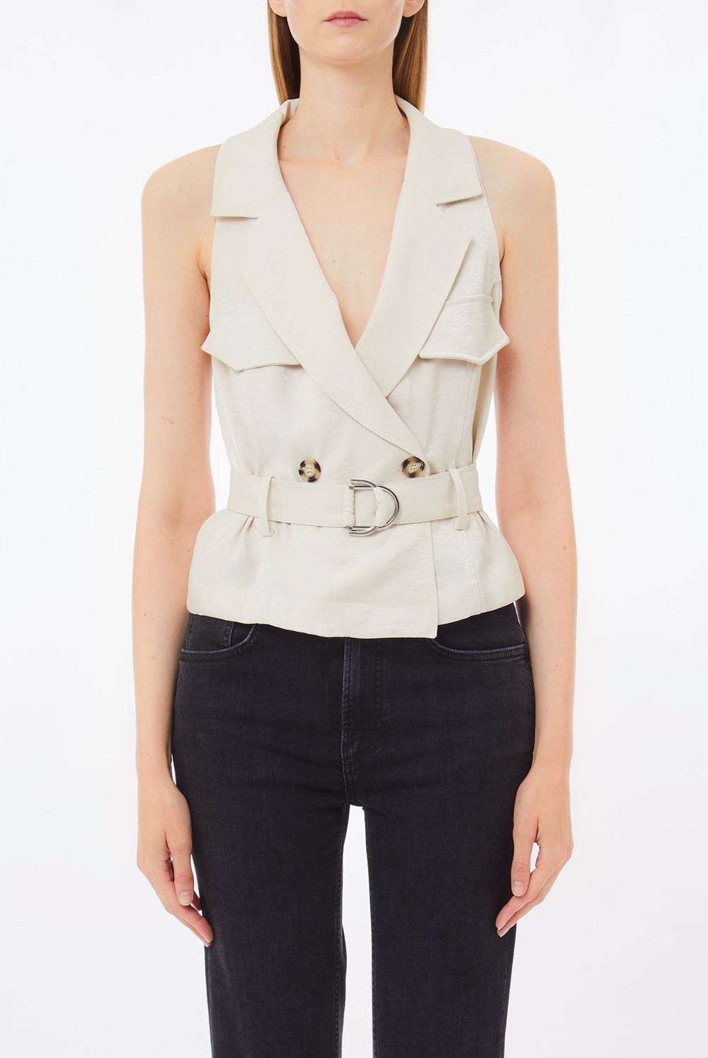 LIUJO - Blazer Sin Mangas Corto  Mujer Liujo