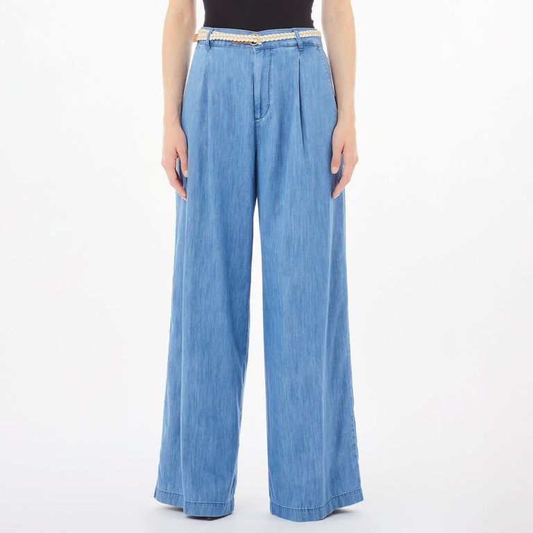 LIUJO Jeans Wide Leg Tiro Alto Mujer