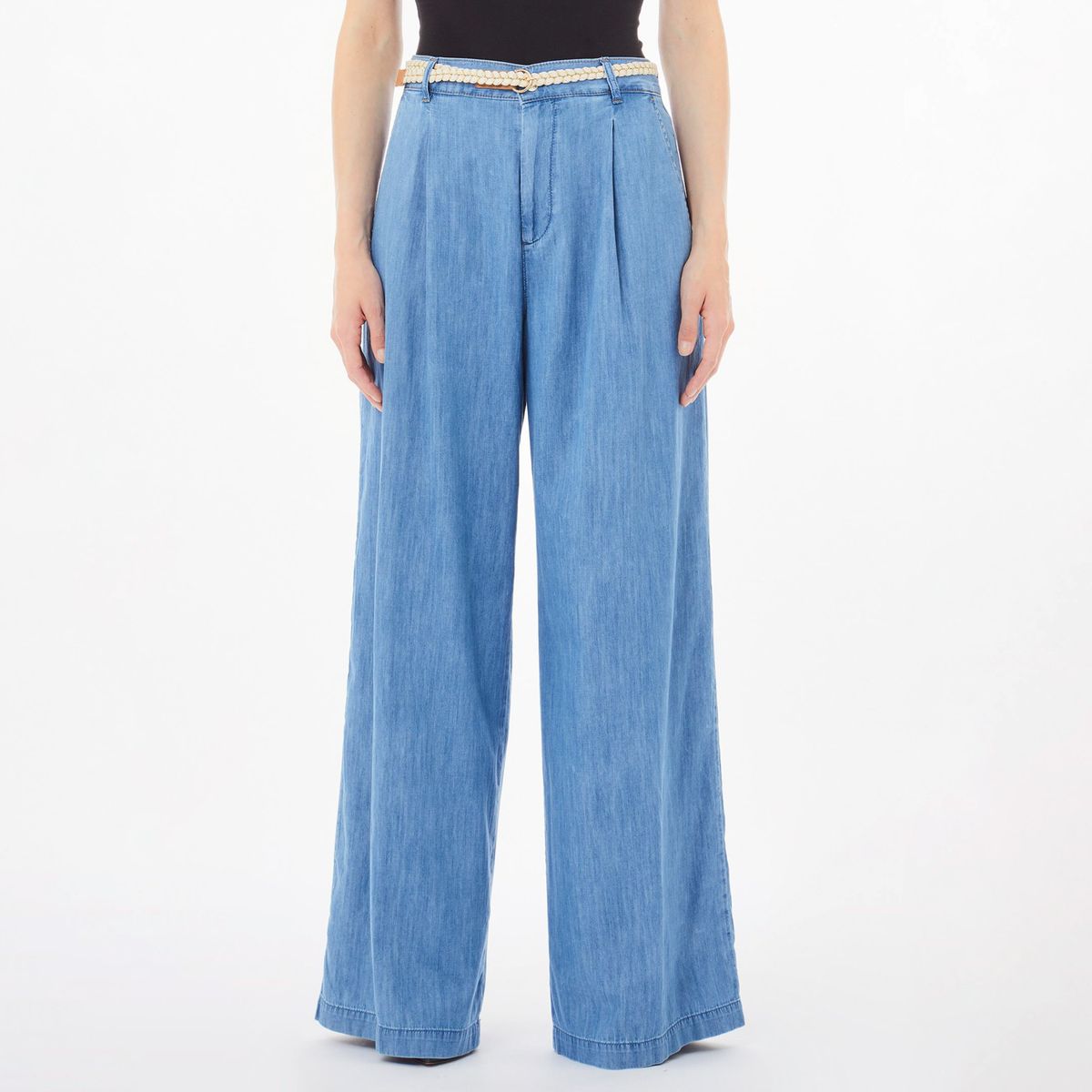 LIUJO - Jeans Wide Leg Tiro Alto Mujer Liujo