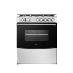 MIDEA - Cocina a Gas 5 Quemadores Horno de 95 Lt