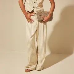 NICOLI - Pantalón Crudo Raya Mujer