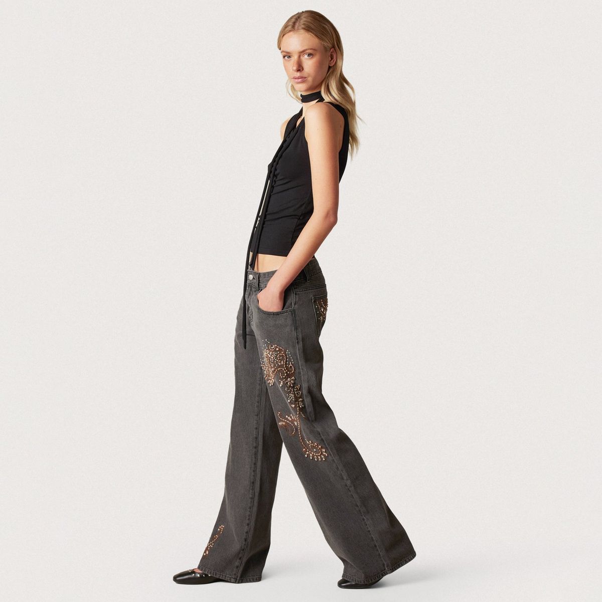 NICOLI - Jeans Wide Leg Mujer Nicoli