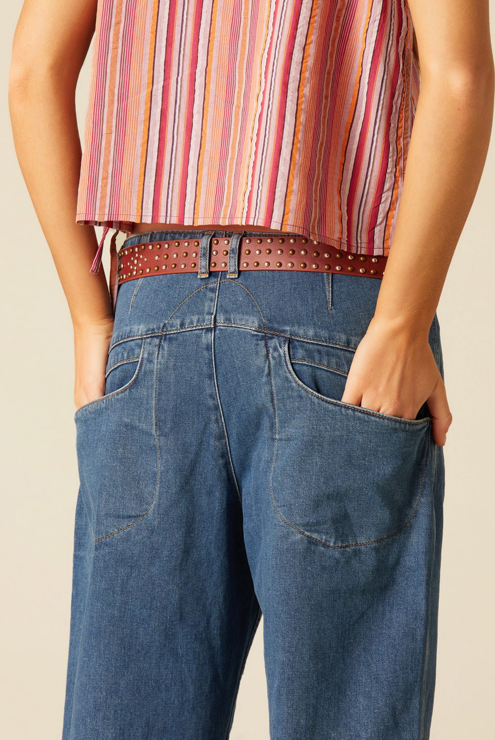 NICOLI - Jeans Pespunte Curva Azul Mujer Nicoli