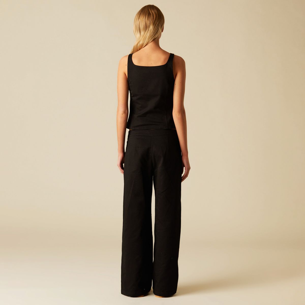 NICOLI - Pantalón Hebilla Negro Mujer Nicoli