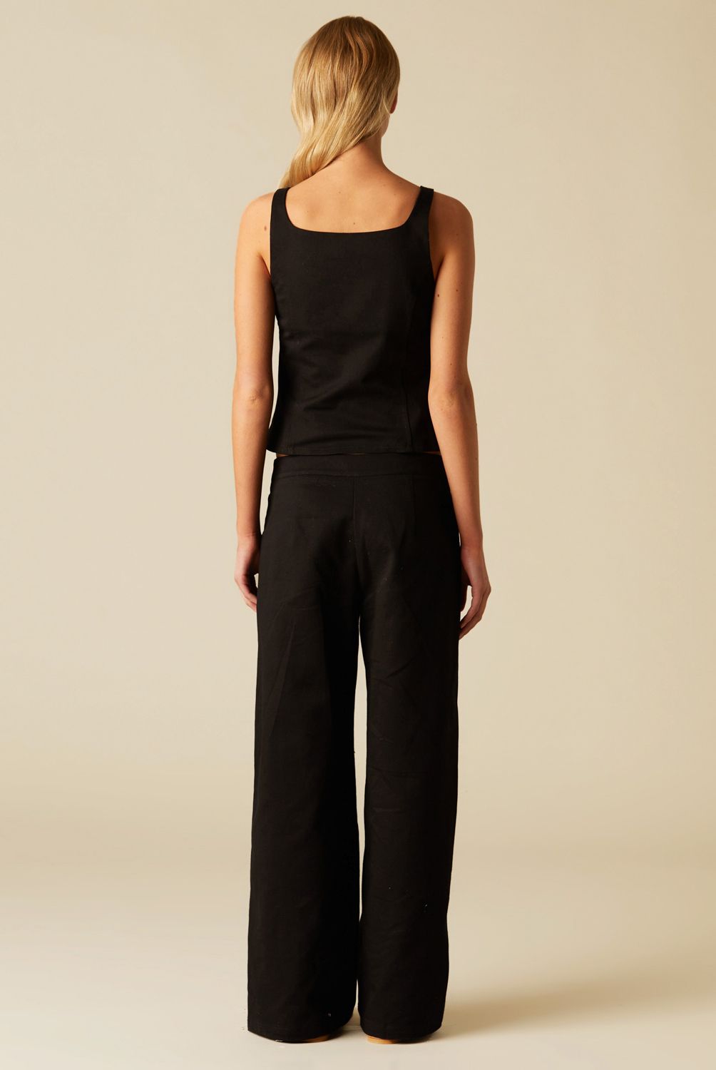 NICOLI - Pantalón Hebilla Negro Mujer Nicoli