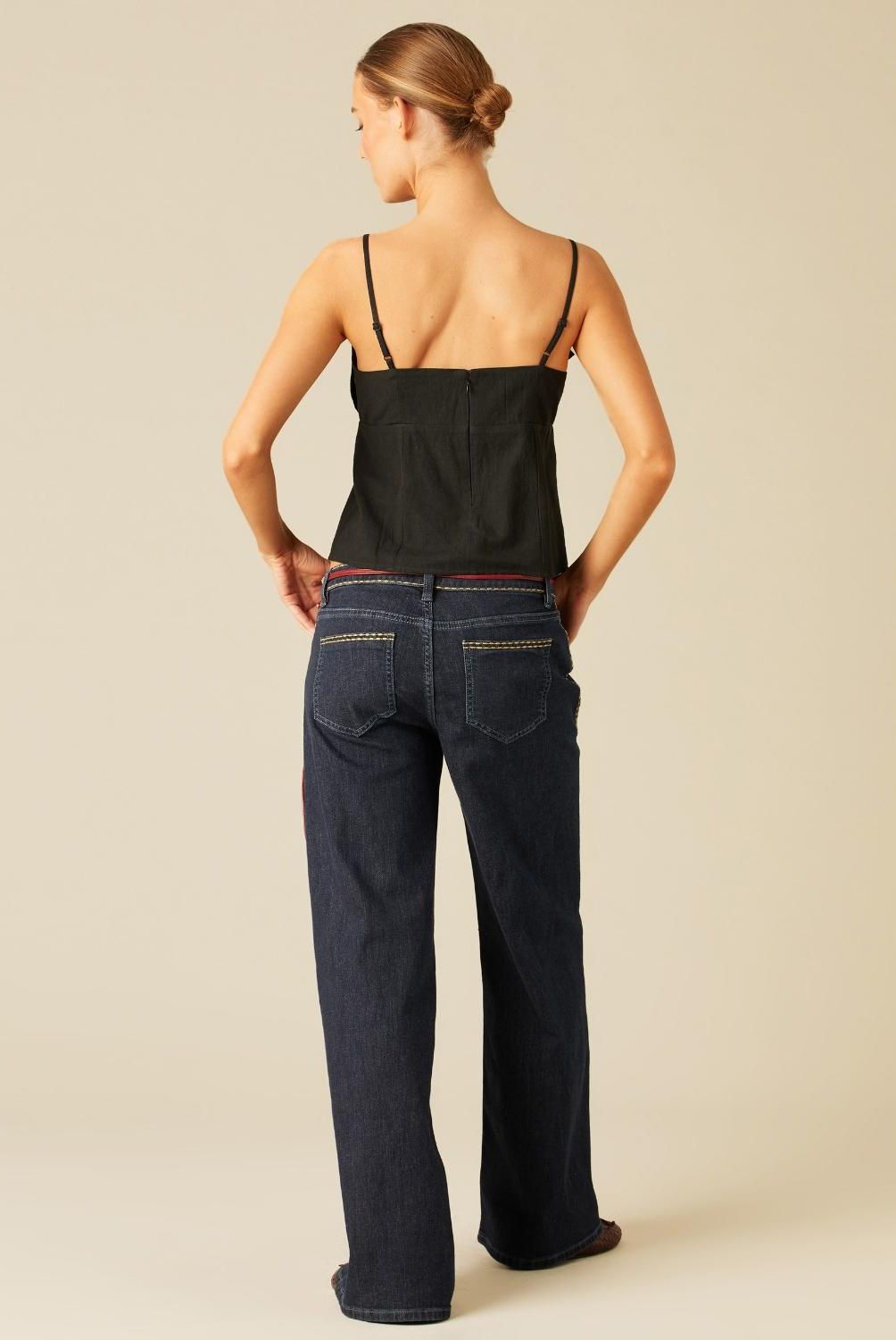 NICOLI - Jeans Pespuntes Cinturilla Azul Mujer Nicoli