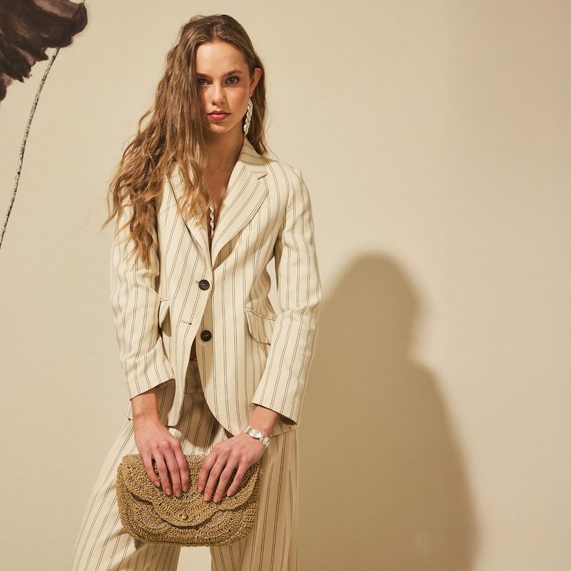 NICOLI - Blazer Crudo Raya Mujer Nicoli
