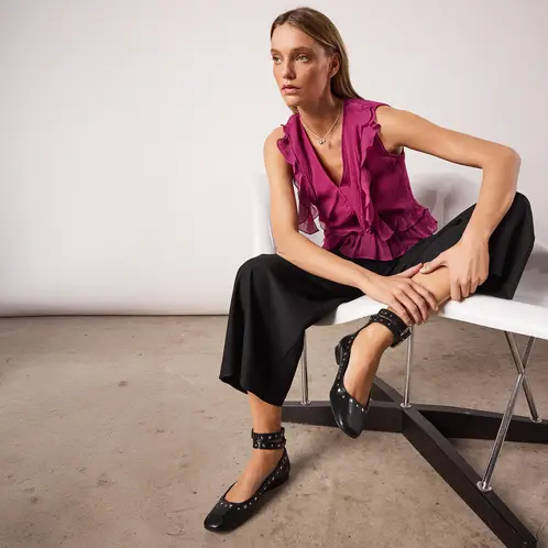 NICOLI - Top Capas Morado Mujer