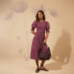 NICOLI - Vestido Buti Hoja Morado Mujer