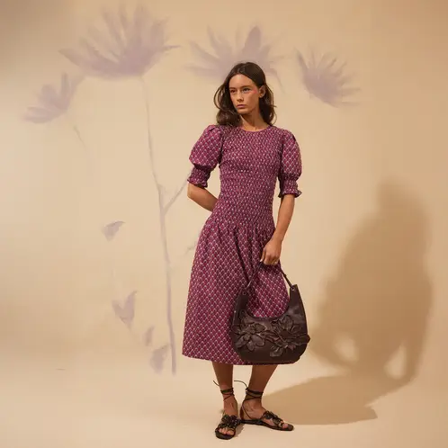 NICOLI - Vestido Buti Hoja Morado Mujer