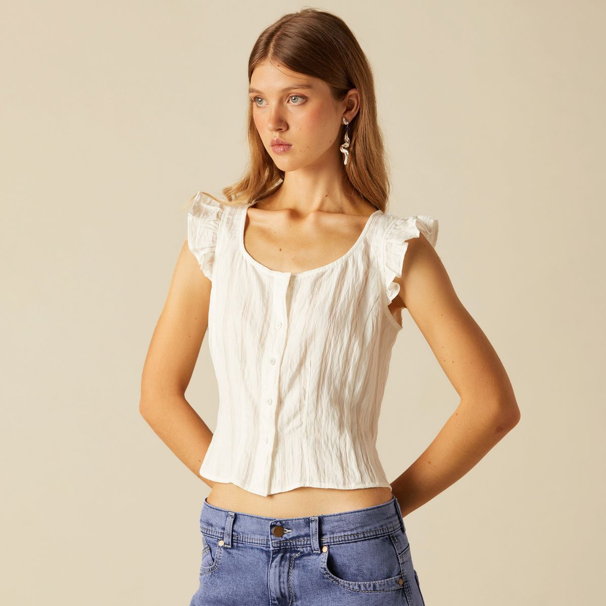 NICOLI - Top Hombro Blanco Mujer Nicoli