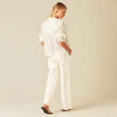 NICOLI - Blusa Romántica Blanca Mujer