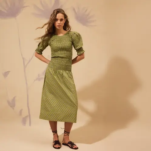 NICOLI - Vestido Buti Hoja Verde Mujer