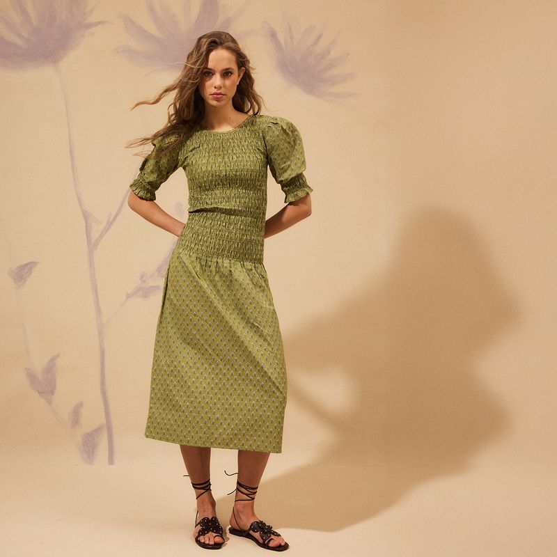 NICOLI - Vestido Buti Hoja Verde Mujer Nicoli