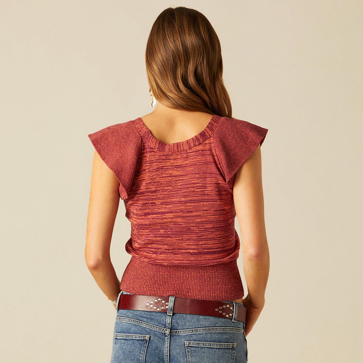 NICOLI - Top Manga Volante Fresa Mujer Nicoli