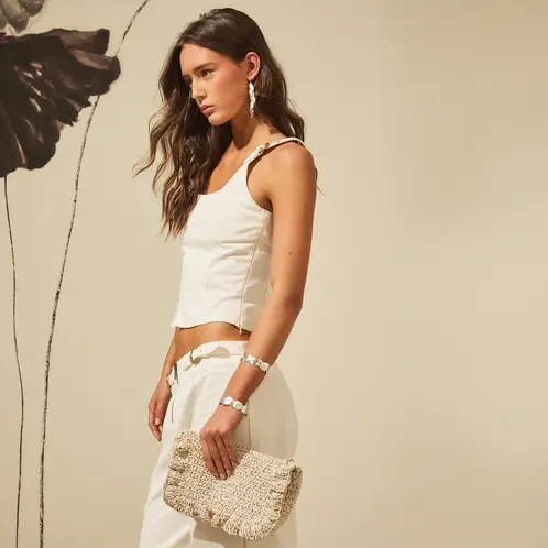 NICOLI - Top Hebilla Blanco Mujer