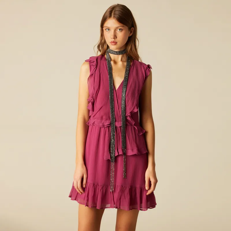 NICOLI - Vestido Capas Morado Mujer Nicoli