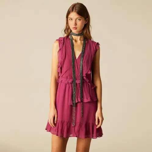 NICOLI - Vestido Capas Morado Mujer
