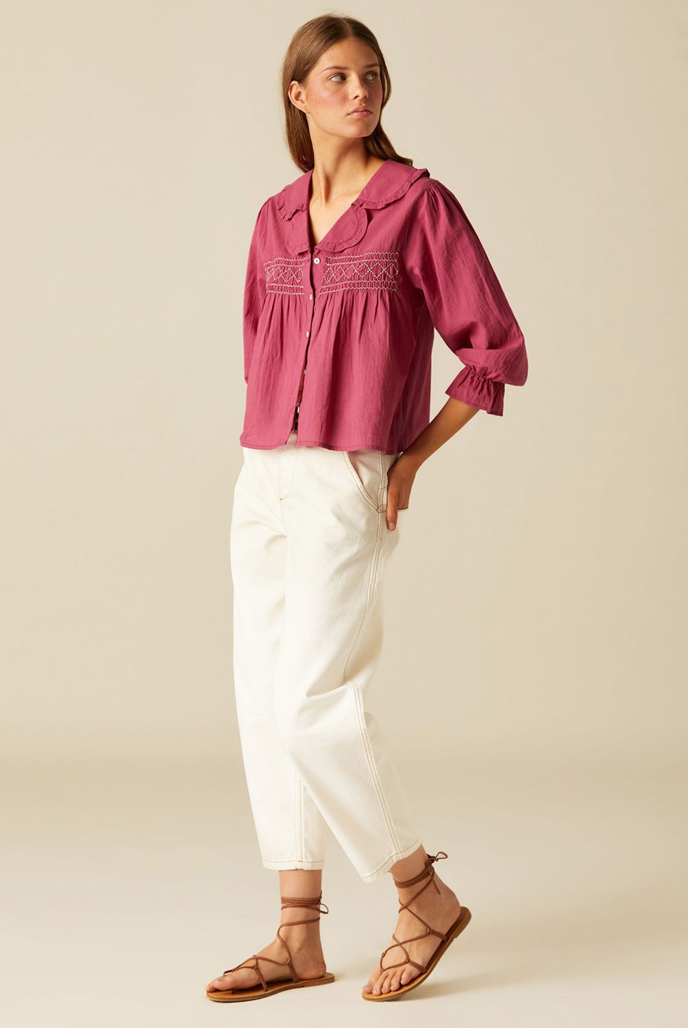NICOLI - Blusa Morado Nido Gris Mujer Nicoli