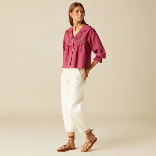 NICOLI - Blusa Morado Nido Gris Mujer