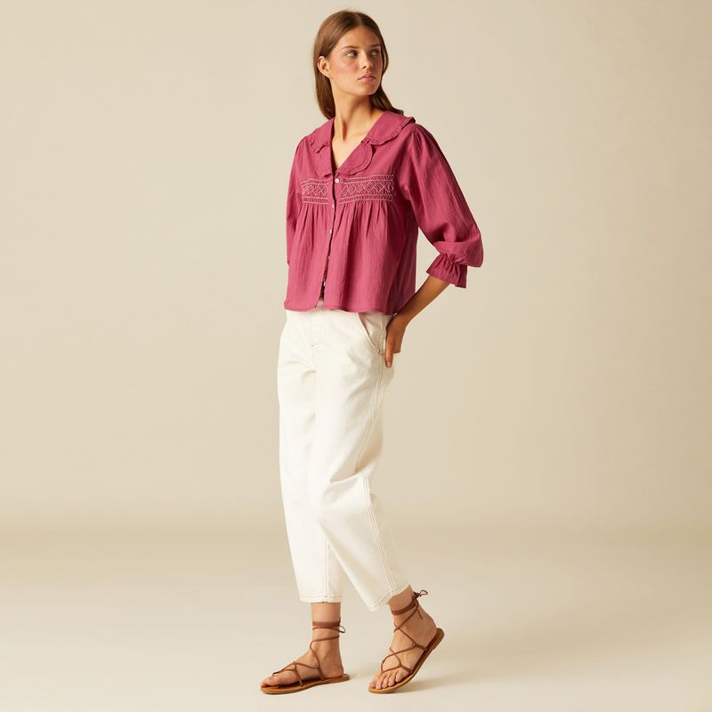 NICOLI - Blusa Morado Nido Gris Mujer Nicoli