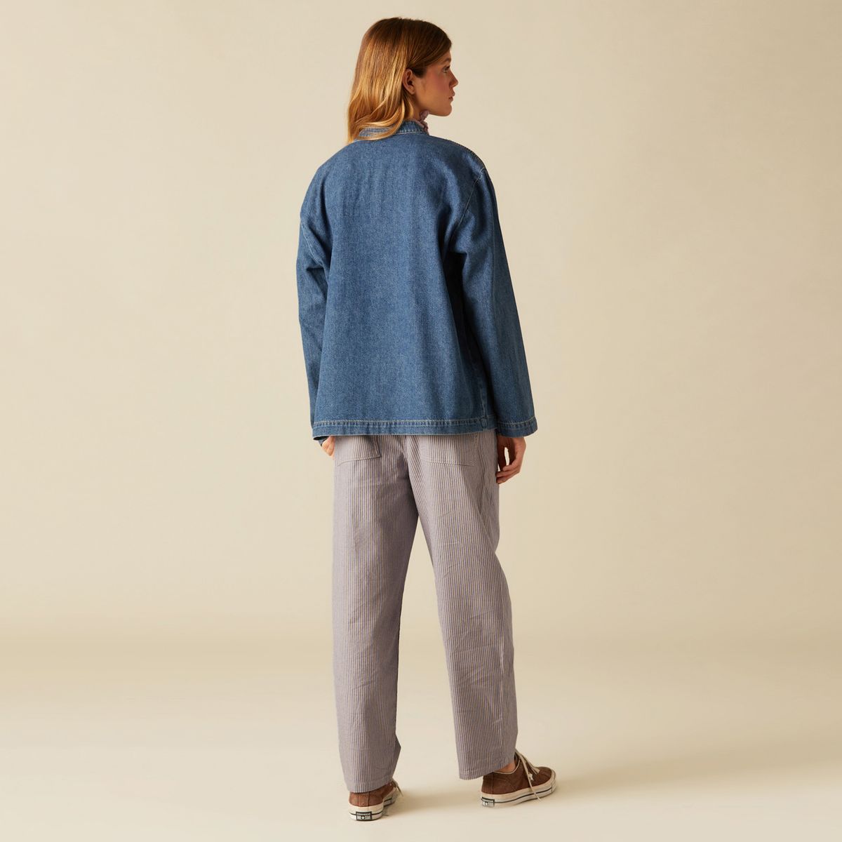 NICOLI - Chaqueta Cuello Mao Vaquera Mujer Nicoli