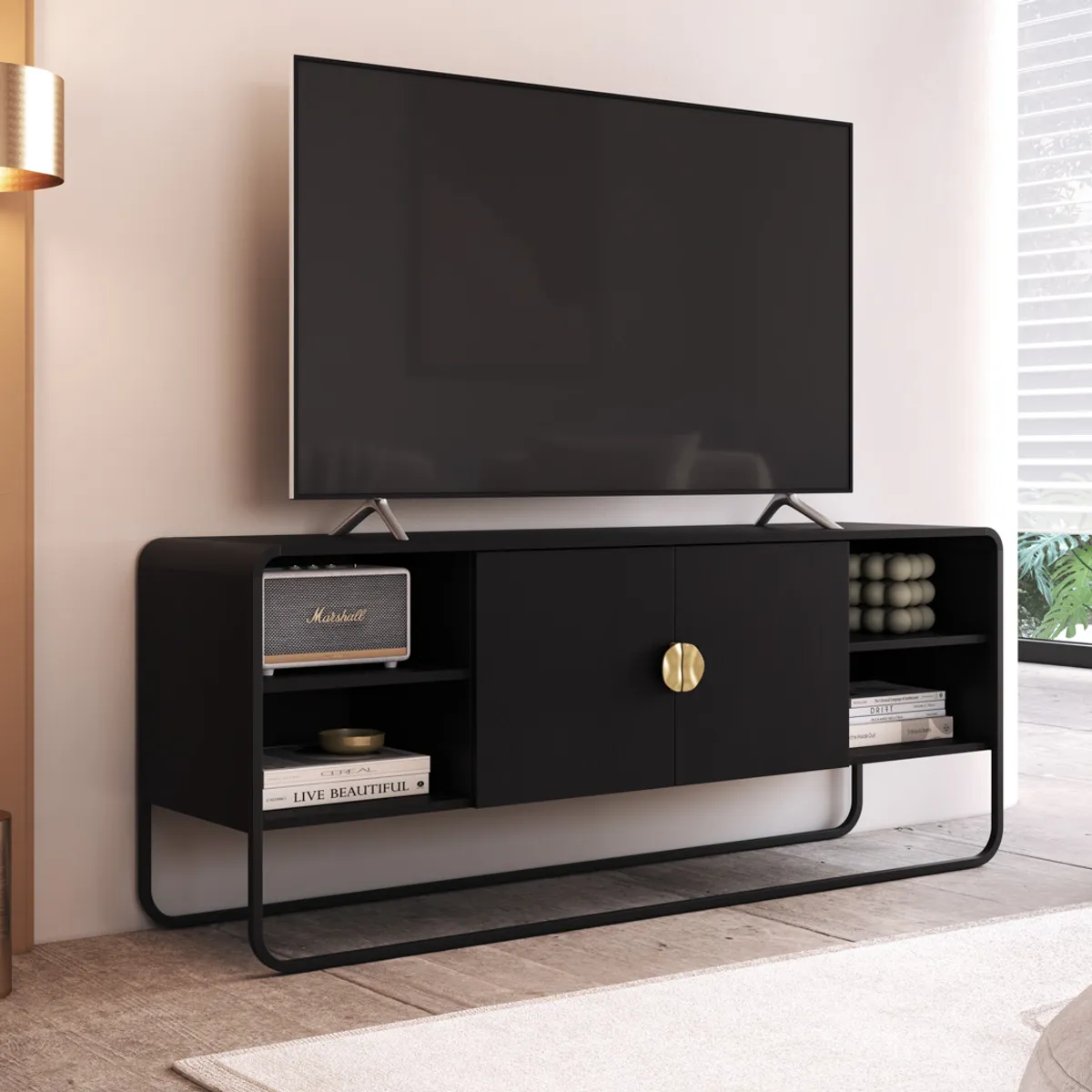  - Rack Luna 28070 Negro 150cmDecocasa