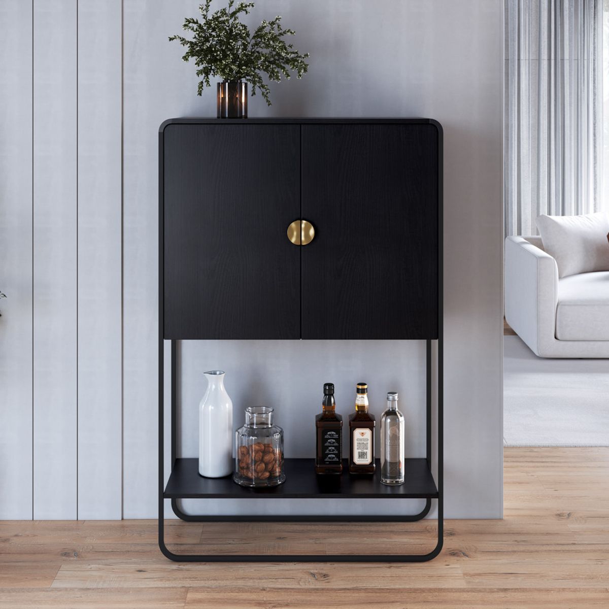 DECOCASA - Bar 90 Cm Negro Decocasa