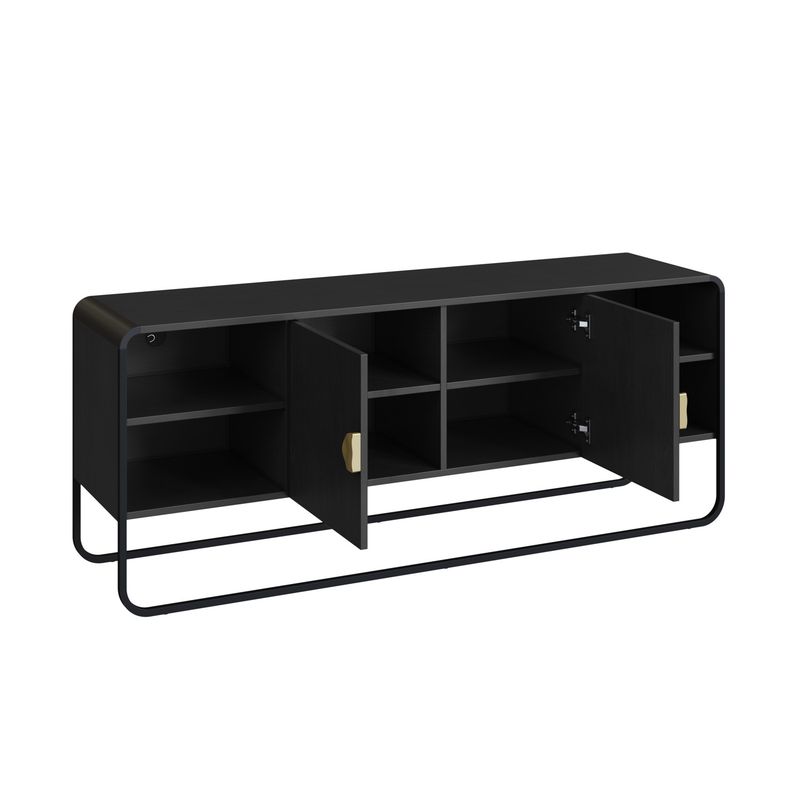 DECOCASA - Buffet + Bar + Arrimo + Rack Negro Decocasa