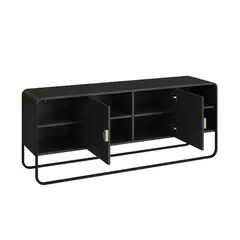 DECOCASA - Buffet + Bar + Arrimo + Rack Negro