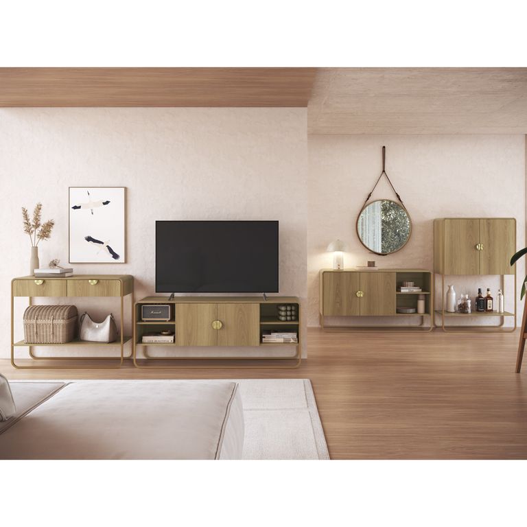 DECOCASA Buffet + Bar + Arrimo + Rack Natural