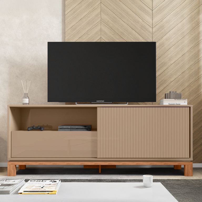 DECOCASA Rack Mondrian 60 pulgadas Gris Castaño