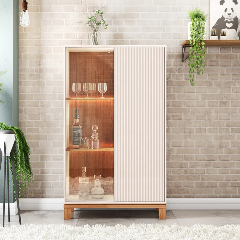 DECOCASA Vitrina Mondrian Ow Castaño