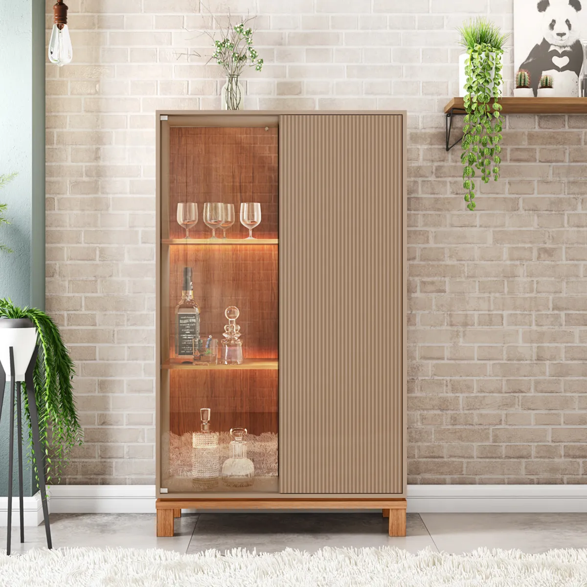 DECOCASA - Vitrina Mondrian Gris Cast Decocasa
