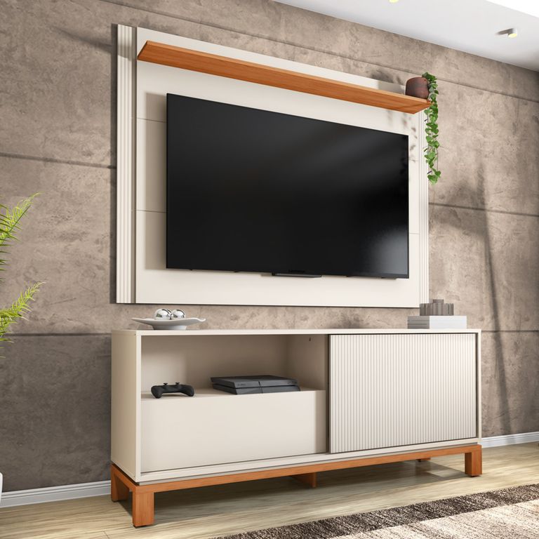 DECOCASA Panel + Rack 150 Cm + Mondrian Ow Ca