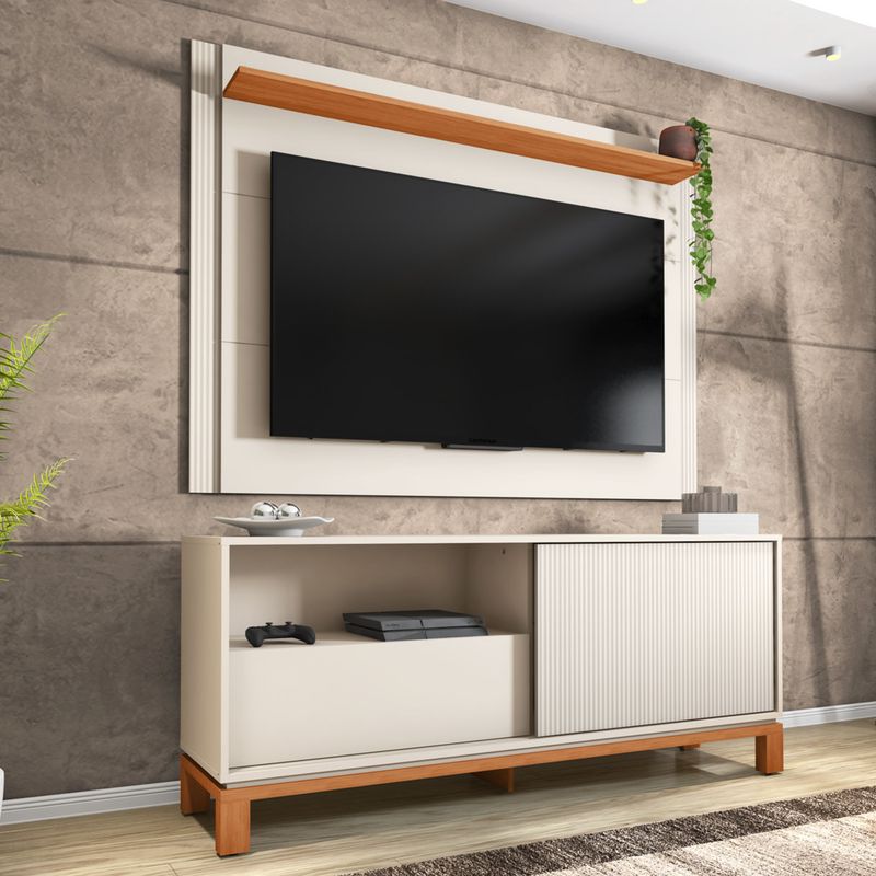 DECOCASA - Panel + Rack 150 Cm + Mondrian Ow Ca Decocasa