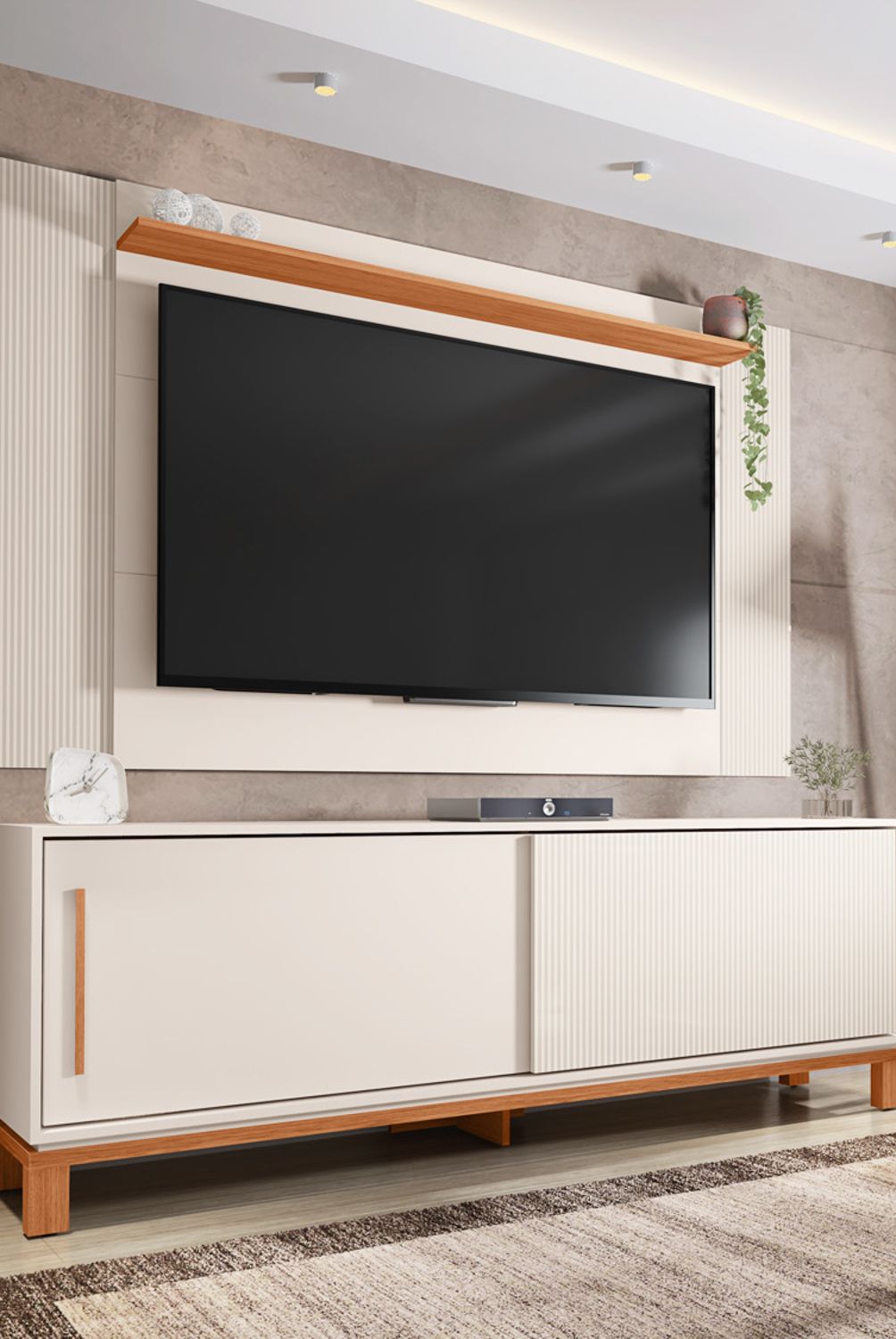 DECOCASA - Panel + Rack 180 Cm + Mondrian Ow Ca Decocasa