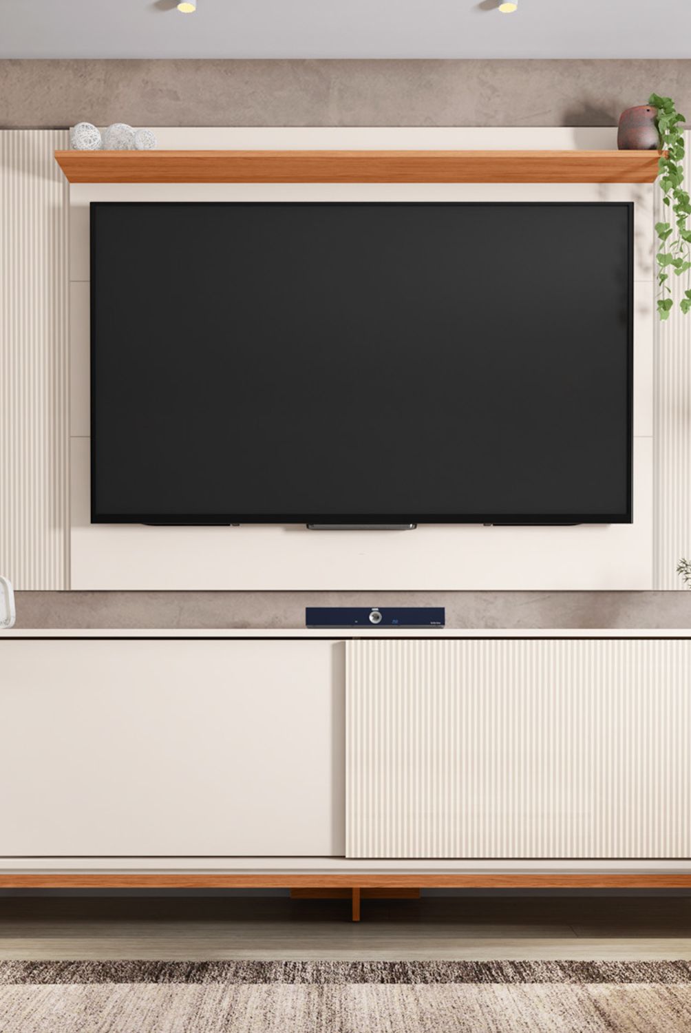 DECOCASA - Panel + Rack 180 Cm + Mondrian Ow Ca Decocasa