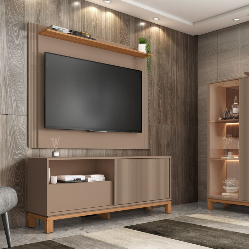 DECOCASA - Panel + Rack 150 Cm + Vi Mondrian Gris Decocasa