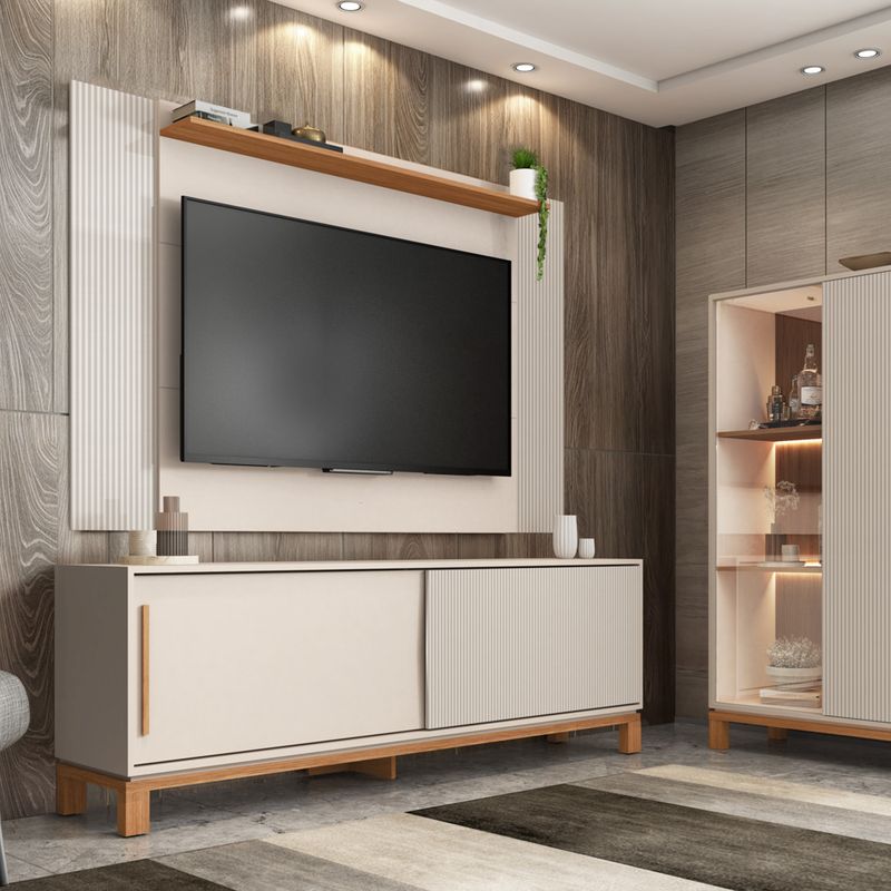 DECOCASA - Panel + Rack 180 Cm + Vi Mondrian Ow C Decocasa