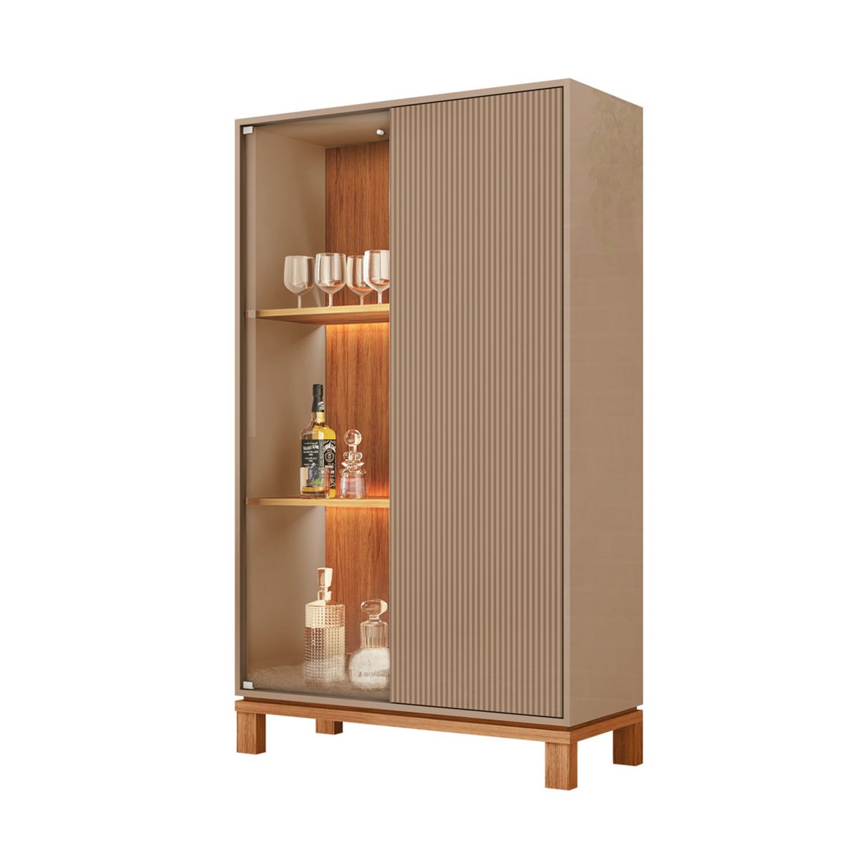 DECOCASA - Panel + Rack 180 Cm + Vi Mondrian Gris C Decocasa