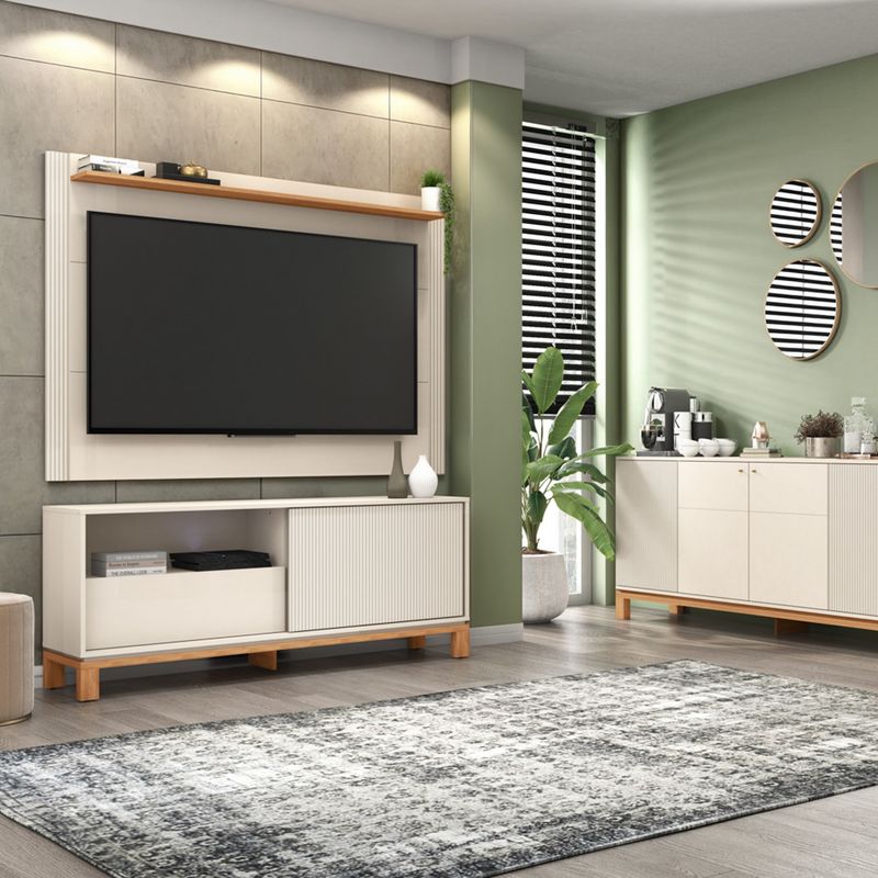 DECOCASA - Panel + Rack 150 Cm + Vi + Bu Mondrian Ow Decocasa