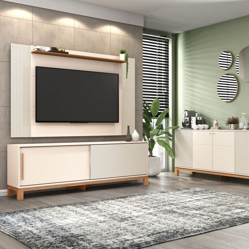 DECOCASA - Panel + Rack 180 Cm + Vi + Bu Mondrian Ow Decocasa