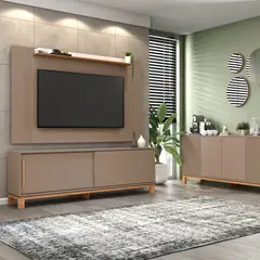 DECOCASA - Panel + Rack 180 Cm + Vi + Bu Mondrian Gris
