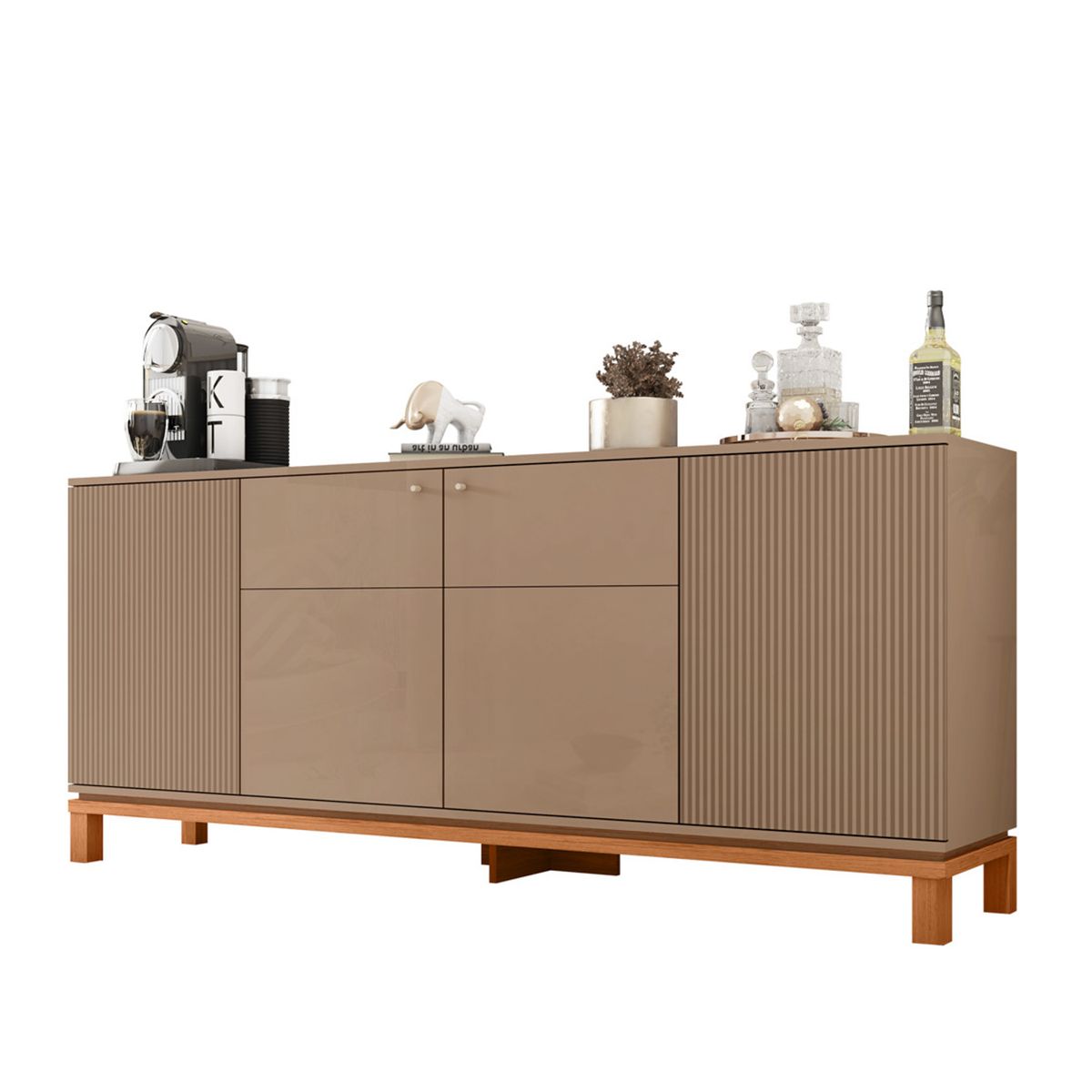 DECOCASA - Panel + Rack 180 Cm + Vi + Bu Mondrian Gris Decocasa